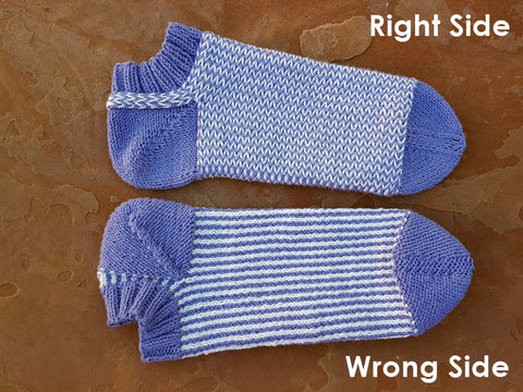 Twined, two color women's knit sock pattern