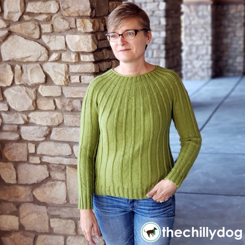 Cereus Sweater: gender neutral, top-down, seamless yoke, long sleeve, knit sweater pattern with a simple ribbed texture