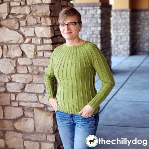 Cereus Sweater: gender neutral, top-down, seamless yoke, long sleeve, knit sweater pattern with a simple ribbed texture