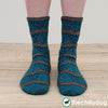 Duck Pond Socks Knitting Patten: Gender neutral, striped, toe-up socks with a short row heel inspired by waddling ducks