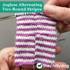 1 Sock, 2 Sock, Red Sock, Blue Sock Knitting Pattern PDF - Learn new skills while you knit: Jogless alternating Two Round Stripes