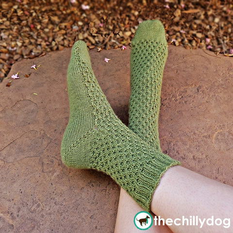 Beekeeper Socks Pattern - Textured, unisex, sock knitting pattern worked from the toe up with a German short row toe and heel.