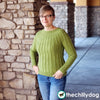 Cereus Sweater: gender neutral, top-down, seamless yoke, long sleeve, knit sweater pattern with a simple ribbed texture