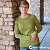 Cereus Sweater: reversible, gender neutral, top-down, seamless yoke, long sleeve, knit sweater pattern with a simple ribbed texture