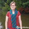 Duck Pond Shawl Knitting Pattern:asymmetric, triangular shawl featuring a duck print motif(wrapped as a scarf)