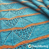 Duck Pond Shawl Knitting Pattern:asymmetric, triangular shawl featuring a duck print motif(close-up)