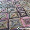 Knit square block motif afghan blanket pattern