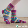 Rebound Socks Knitting Pattern PDF: gender neutral, top-down socks with light texture and an afterthought heel