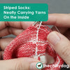 Crab Walk Socks - Striped Socks: Neatly Carrying Yarns on the Inside