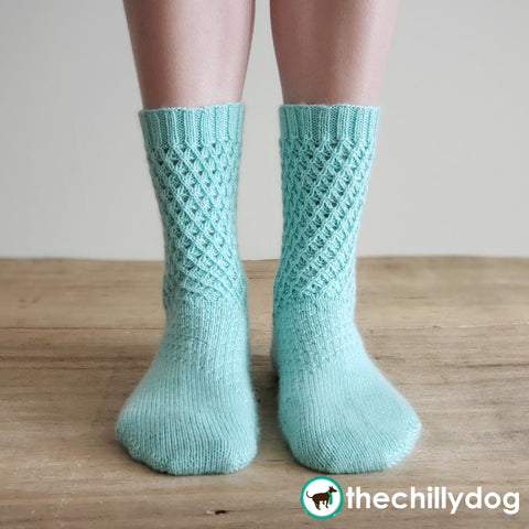 Waffle Cookie Socks - sweet socks with lightly textured foot and waffle-like, lacy leg design