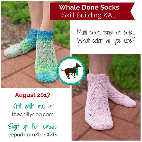 Skill building KAL sock knitting pattern