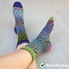Feeling Loopy Socks Pattern - Unisex toe up sock knitting pattern featuring mosaic colorwork
