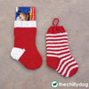 Mini knit Christmas stocking gift card holder pattern