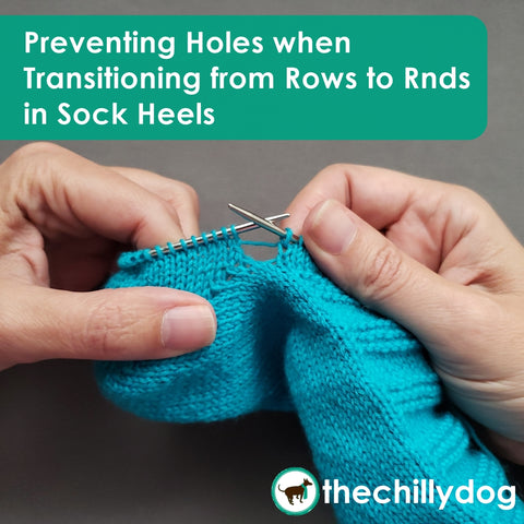 Ready, Set, Go Socks (Toe-Up) - Preventing Holes when Transitioning from Rows to Rounds in Sock Heels