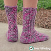 Sock Knitting Pattern with Lace, Inverted Heart Motif and Flap and Gusset Heel