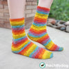 Sundog Socks Knitting Pattern PDF featuring Zitron Trekking XXL Self-Striping Yarn: top down sock pattern for men and women