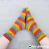 Sundog Socks Knitting Pattern PDF featuring Zitron Trekking XXL Self-Striping Yarn: top down sock pattern for men and women