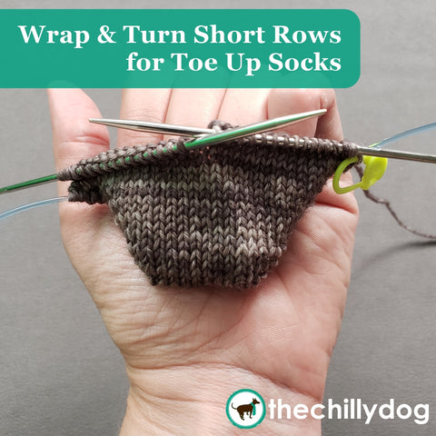 Free Climber Socks Video Tutorial: Learn How to knit wrap and turn short row sock toes from the toe up.